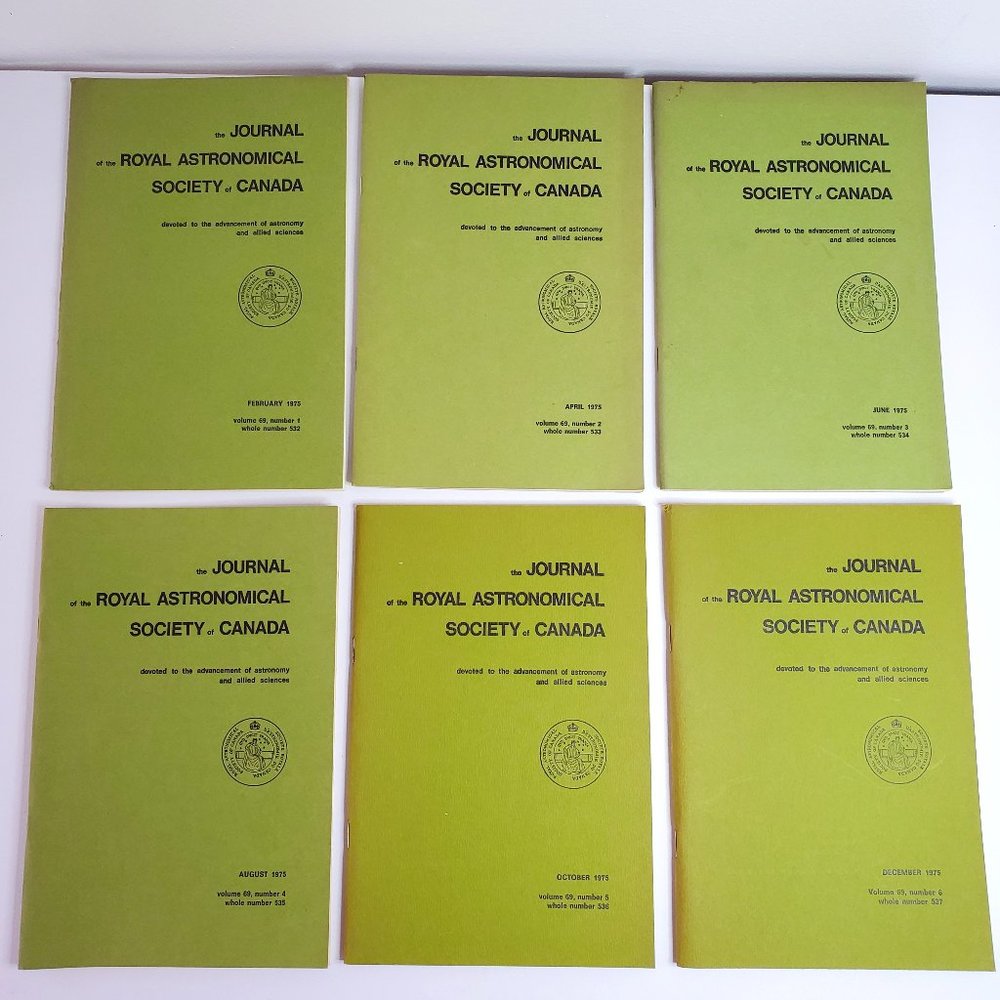 Vintage Journals of the Royal Astronomical Society of Canada Volume Set 69 1975
